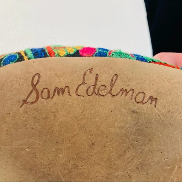 SAM EDELMAN Sz 9 Felicia Boho  Embroidered Almond Toe Ballet Flats - Picture 11 of 12